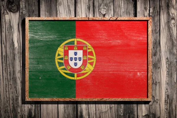 Bandeira de madeira de Portugal — Fotografia de Stock