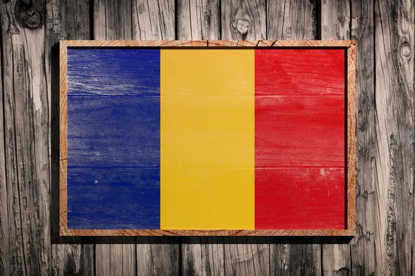 Wooden Romania flag — Stock Photo, Image