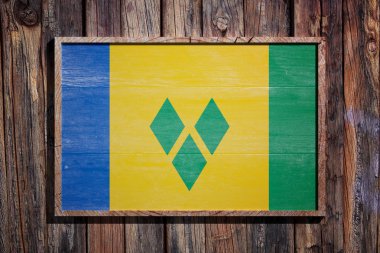 Ahşap Saint Vincent ve Grenadinler bayrak
