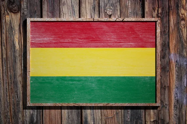Fából készült Bolívia zászló — Stock Fotó