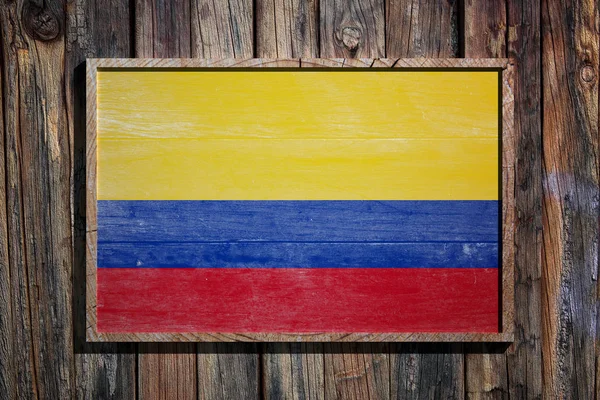 Dřevěné Kolumbie vlajka — Stock fotografie