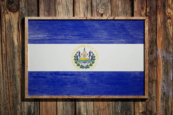 Ahşap El Salvador bayrak — Stok fotoğraf