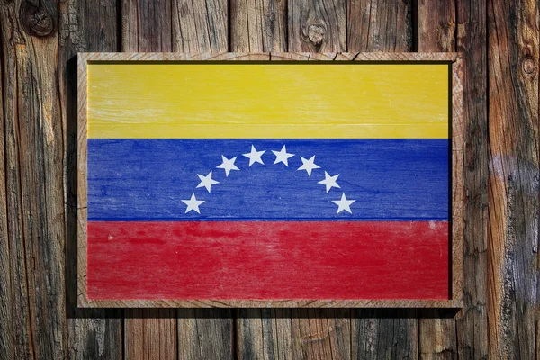 Bandera de madera Venezuela — Foto de Stock