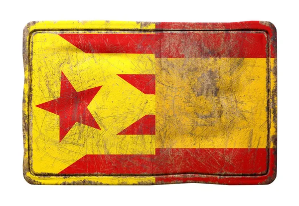 Bandeiras das misturas Catalunha e Espanha — Fotografia de Stock