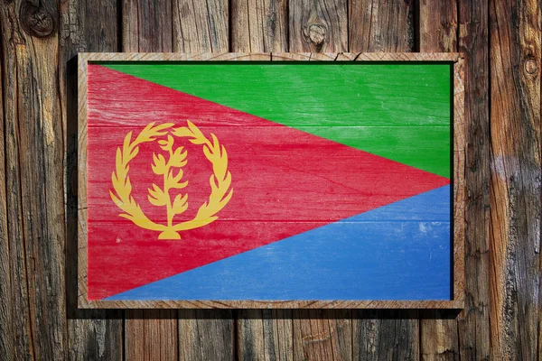 Bandera de madera Eritrea — Foto de Stock
