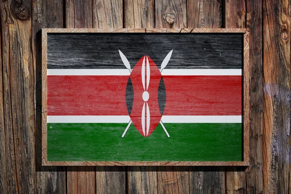 Bandiera Kenya in legno — Foto Stock