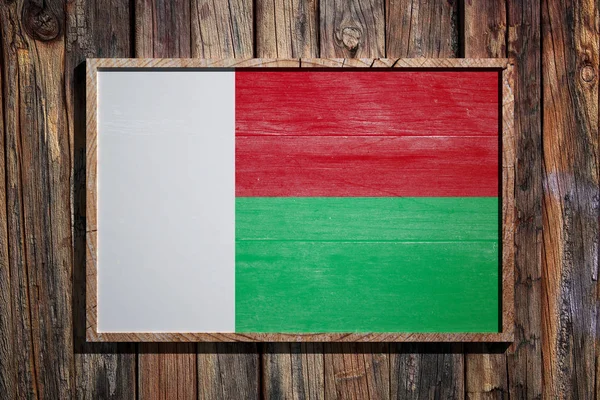 Дерев'яні прапор Мадагаскару — стокове фото