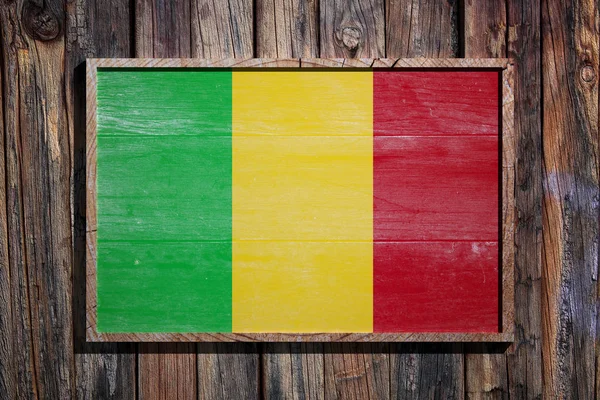 Fából készült Mali zászló — Stock Fotó