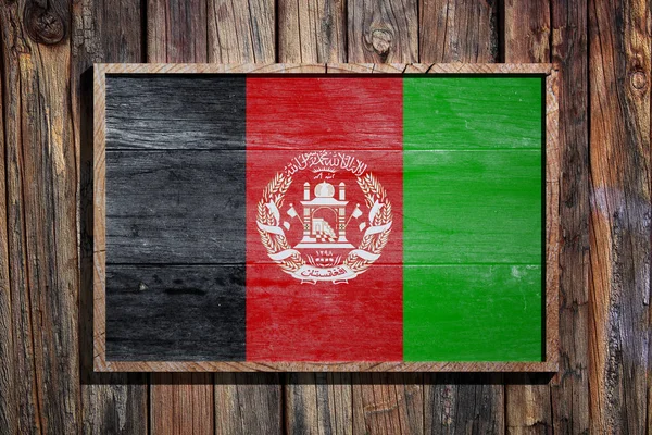 Дерев'яні прапор Афганістану — стокове фото