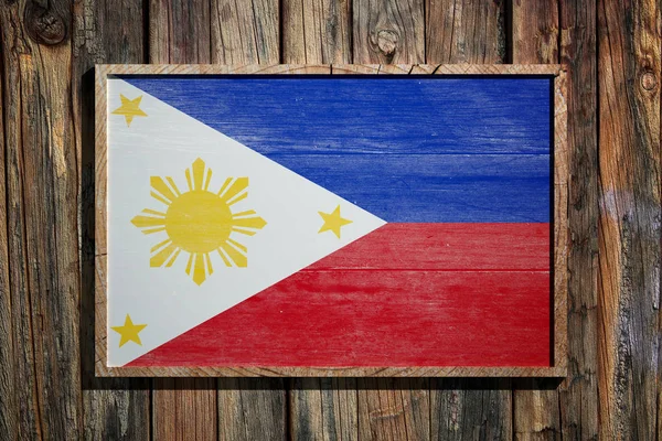 Drapeau Philippines en bois — Photo