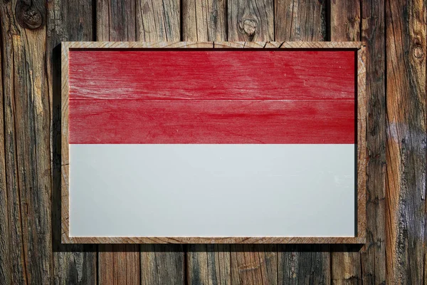 Bendera Wooden Indonesia — Stok Foto