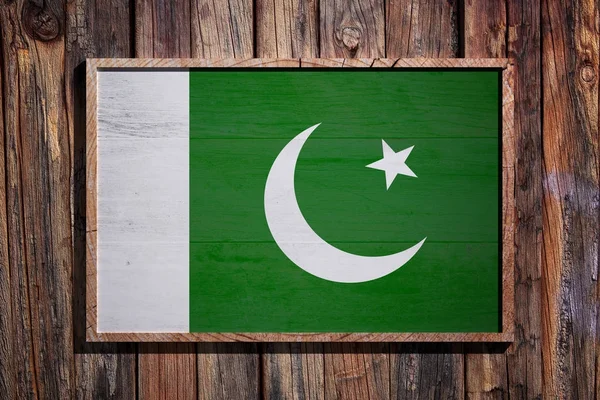 Bandiera Pakistan in legno — Foto Stock