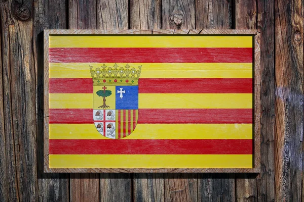 Bandiera in legno Aragona — Foto Stock