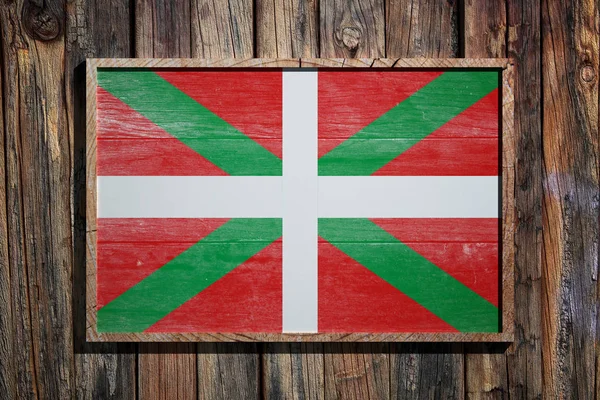 Bandera de madera del País Vasco — Foto de Stock