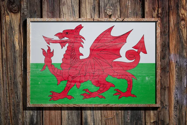 木製のウェールズの旗 — ストック写真