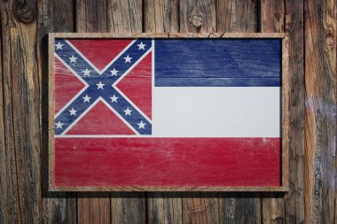 Wooden Mississippi flag clipart