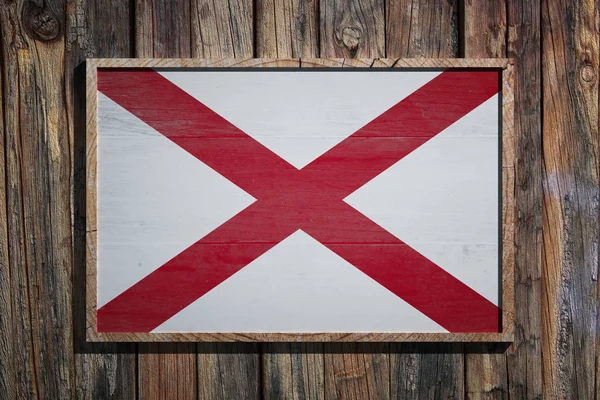 木制的阿拉巴马州州旗 — 图库照片