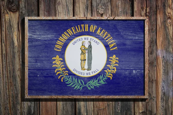 Kentucky-Fahne aus Holz — Stockfoto