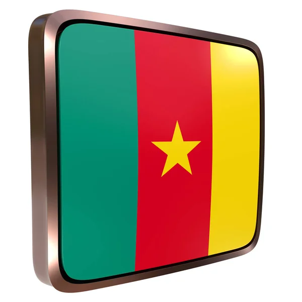 喀麦隆国旗图标 — 图库照片