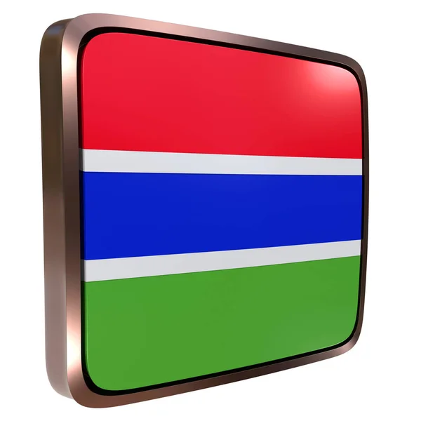 Ícone da bandeira da Gâmbia — Fotografia de Stock