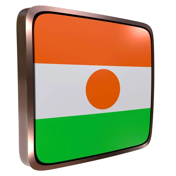 Nijer Cumhuriyeti bayrağı simgesi — Stok fotoğraf