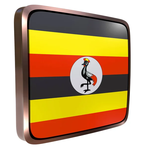 Ikone der Ugandischen Flagge — Stockfoto