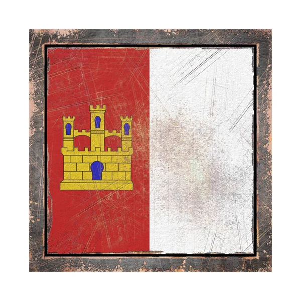 Old Castilla La Mancha flag — Stockfoto