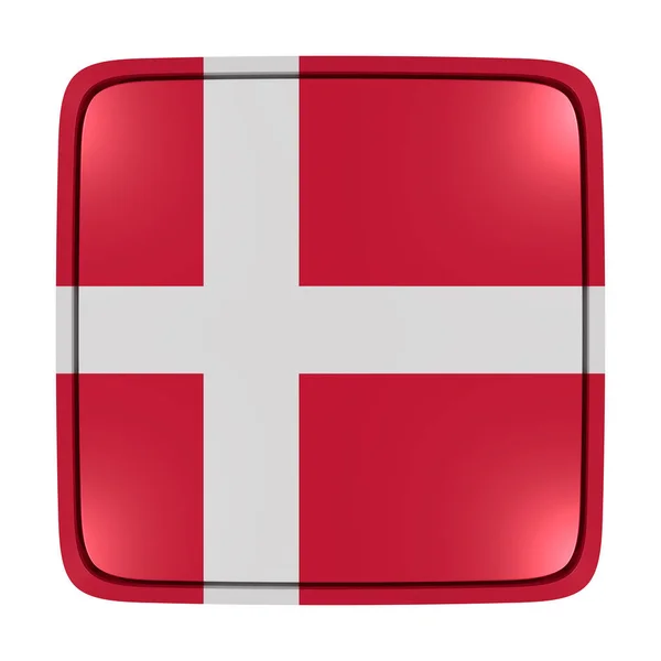 丹麦国旗图标 — 图库照片