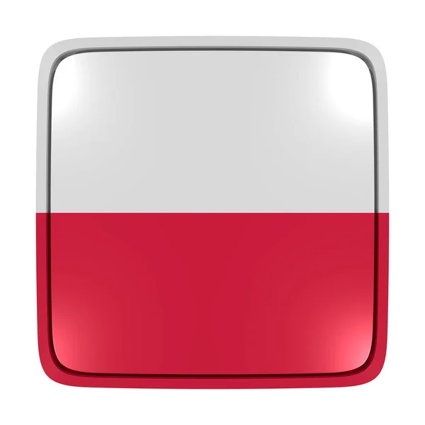 Ícone da bandeira Polónia — Fotografia de Stock