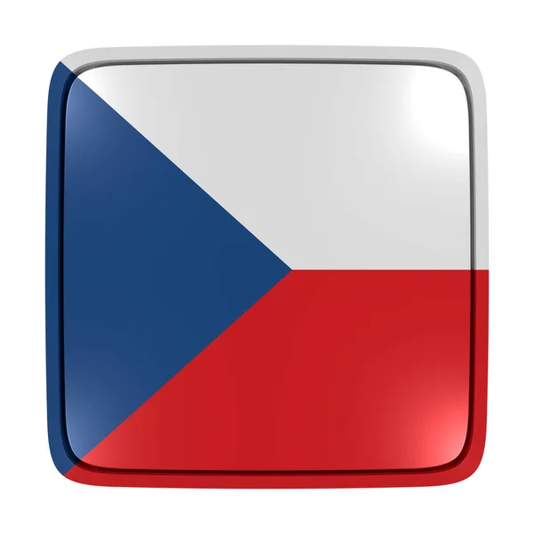 Ikona vlajky České republiky — Stock fotografie