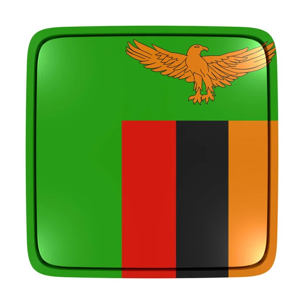 Ícone da bandeira da República da Zâmbia — Fotografia de Stock