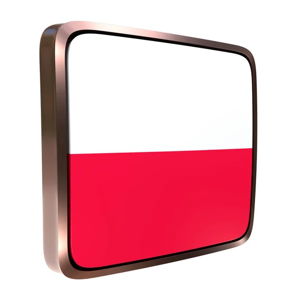 波兰国旗图标 — 图库照片