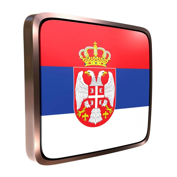Icona Bandiera Serbia — Foto Stock