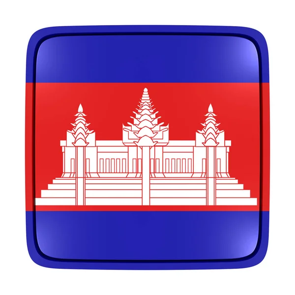 Kambodża flaga ikona — Zdjęcie stockowe