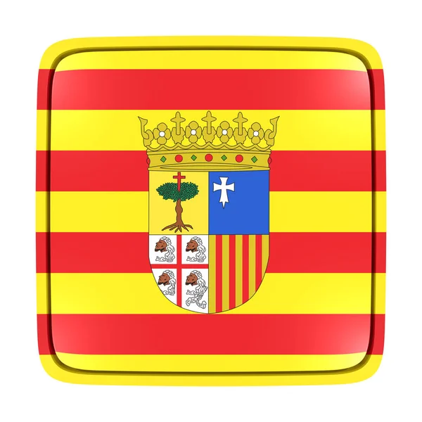 Ikona flagi Aragonii — Zdjęcie stockowe