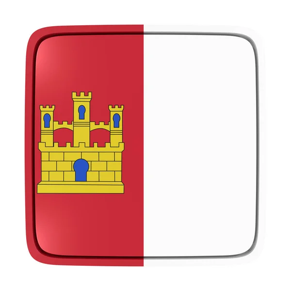 Kastilien La Mancha flagga ikon — Stockfoto