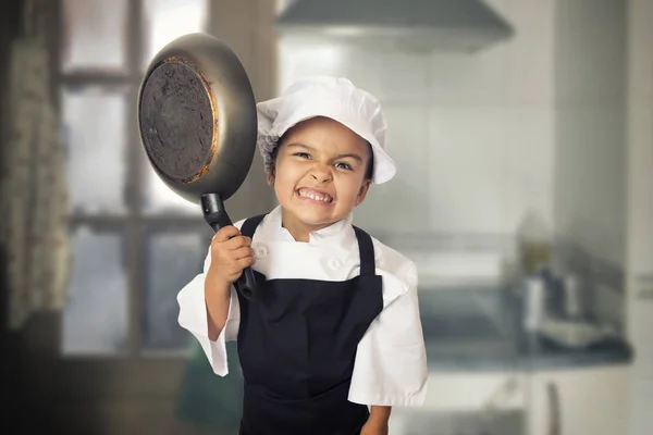 Quattro anni chef girl — Foto Stock