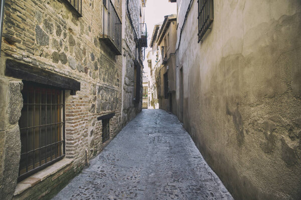 Old mediaeval street in Toledo, Spain