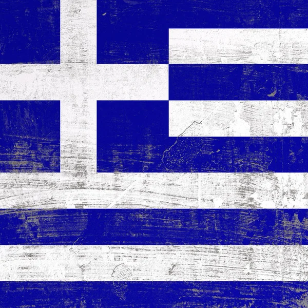 Zerkratzte griechische Flagge — Stockfoto