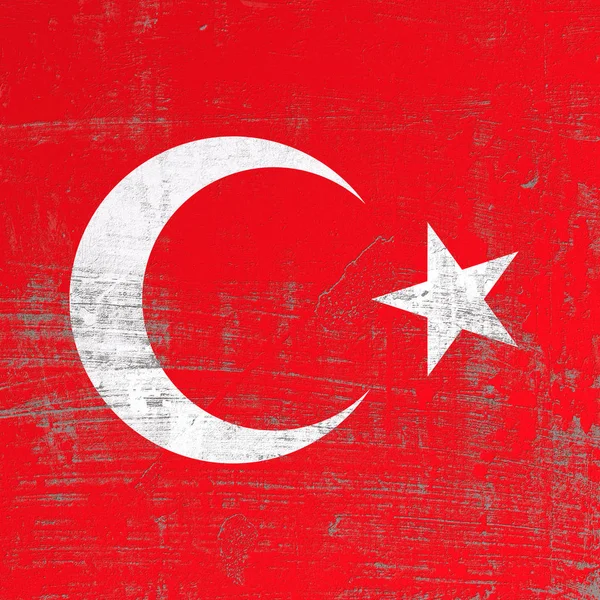 Poškrábaný Turecko vlajka — Stock fotografie