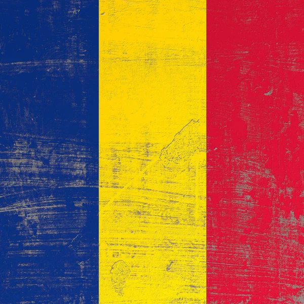 Gekraste vlag van de Republiek Tsjaad — Stockfoto