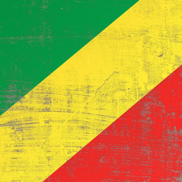 긁힌된 콩고 공화국의 국기 — 스톡 사진