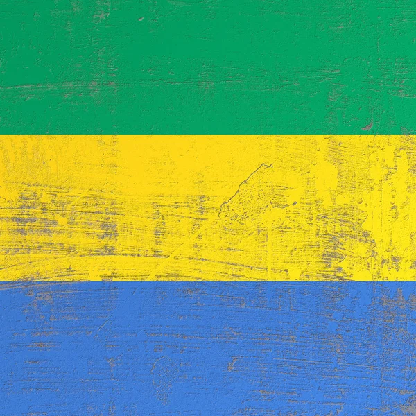 Bandeira da República Gabonesa riscada — Fotografia de Stock