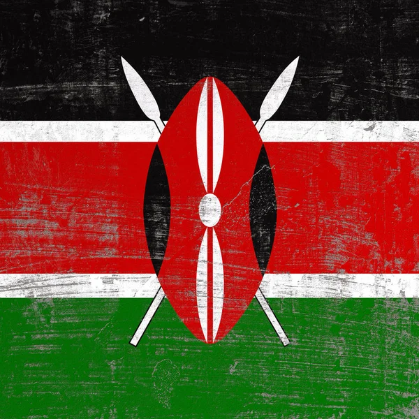 Bandiera del Kenya graffiata — Foto Stock