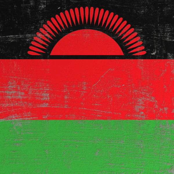 Bandiera graffiata della Repubblica del Malawi — Foto Stock