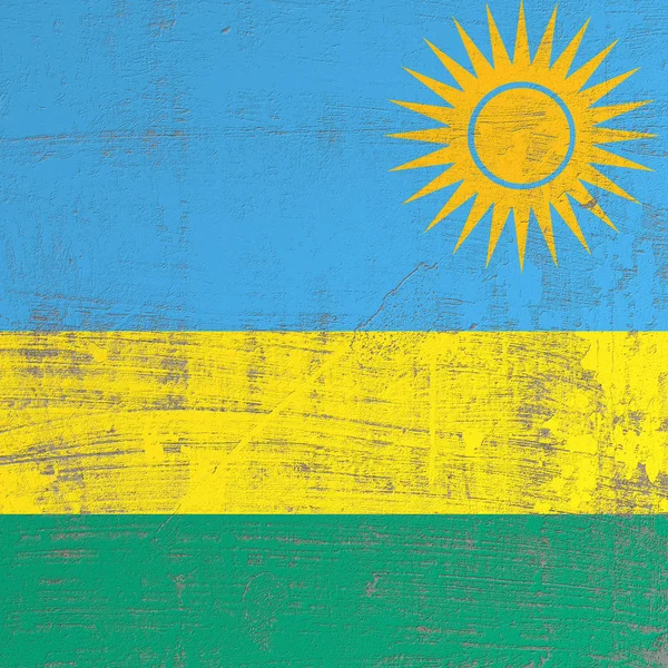 Flagge der Republik Ruanda zerkratzt — Stockfoto