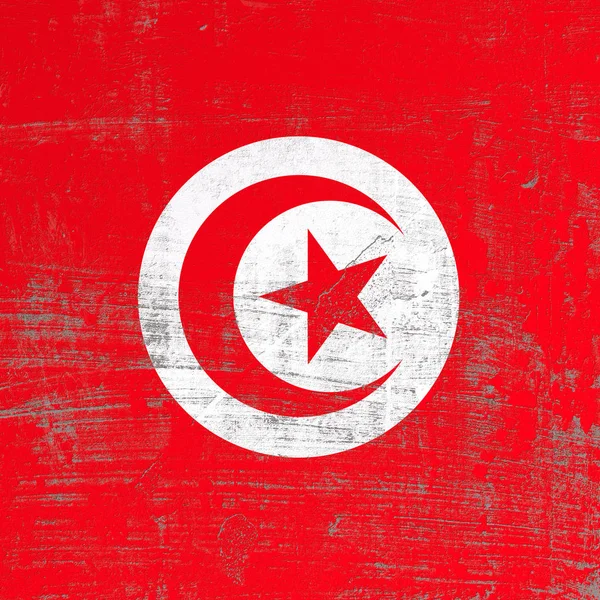 Gekraste vlag van Tunesië — Stockfoto