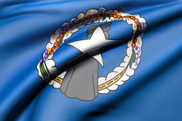 Northern Mariana Islands flag waving — Stock Photo, Image