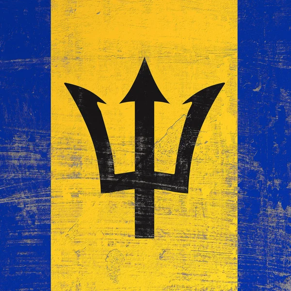 Bandiera graffiata delle Barbados — Foto Stock