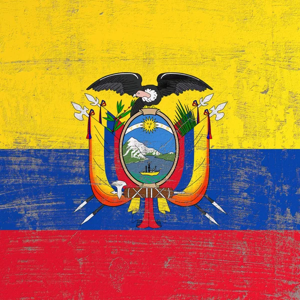 Scratched Ecuador flag — Stock Photo, Image